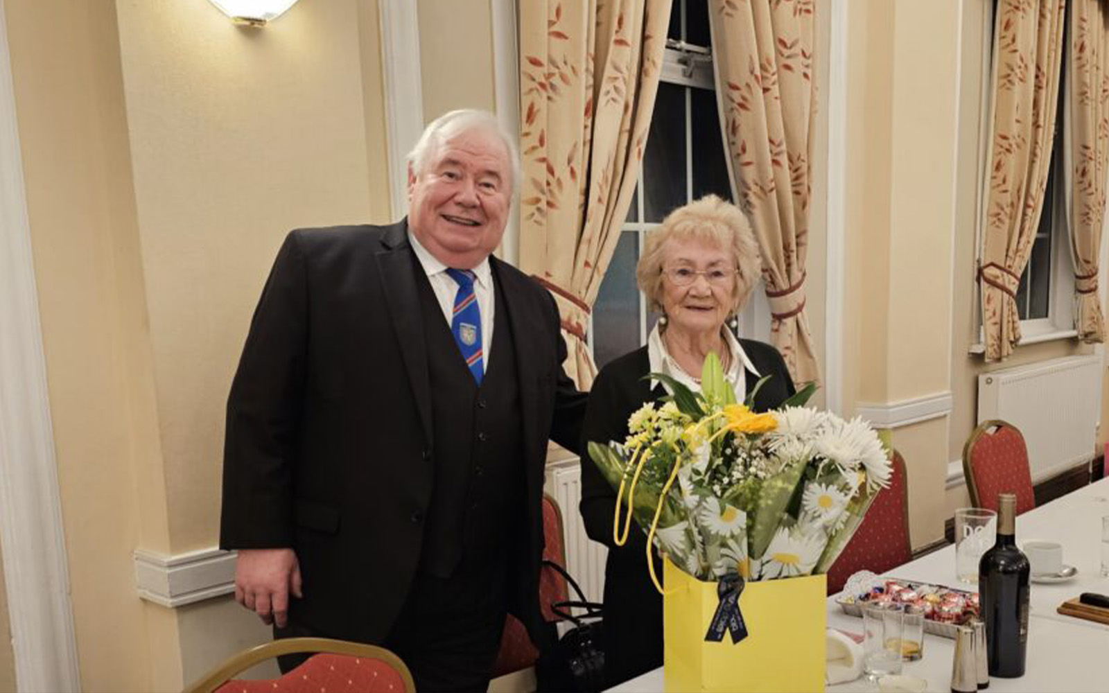 Marjorie at the social board.