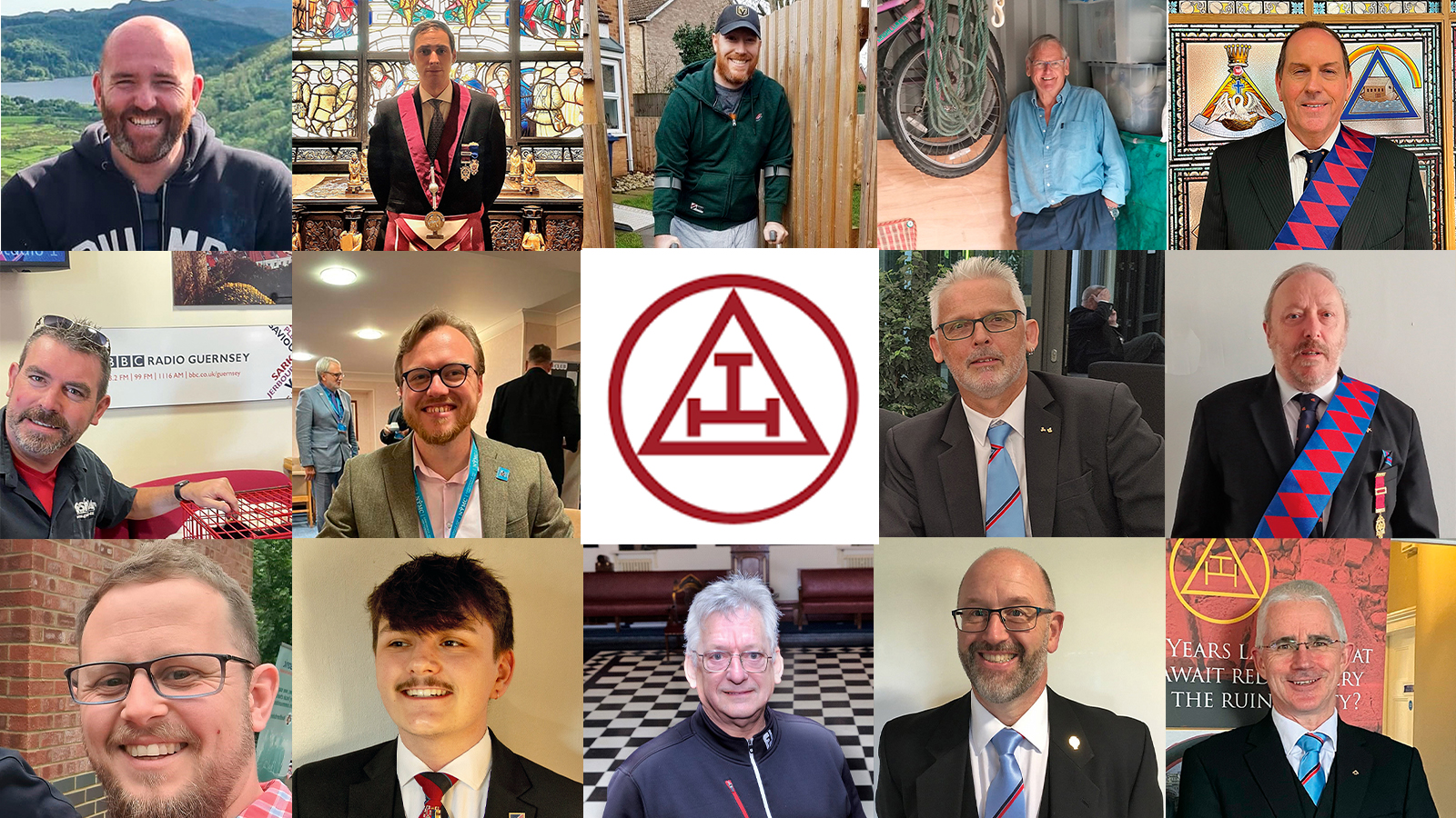 collage of Head shots of the different freemasons who have given a statement for this story.