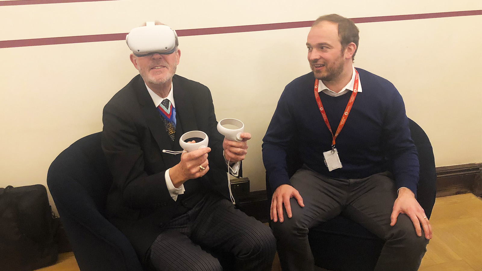 Graham Spence using the VR technology
