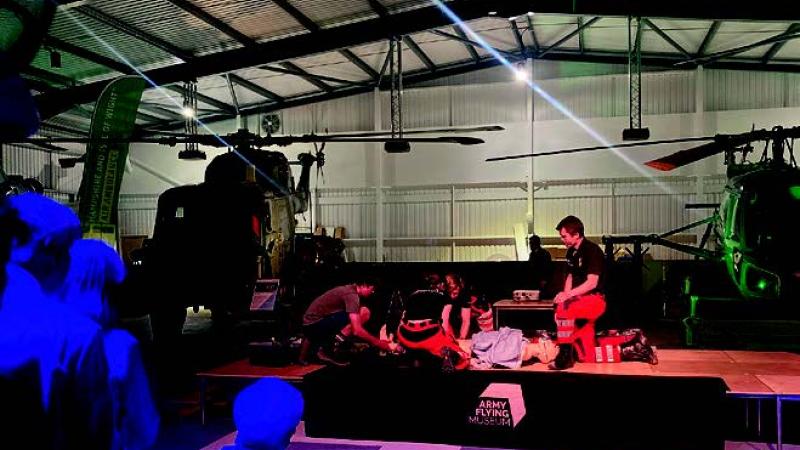 A demonstration of the air rescue's services