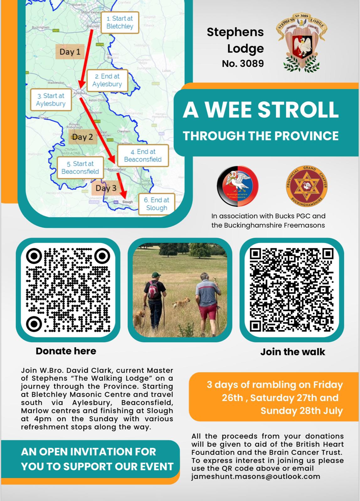 Charity Walk in Association with the Royal Arch and the Craft